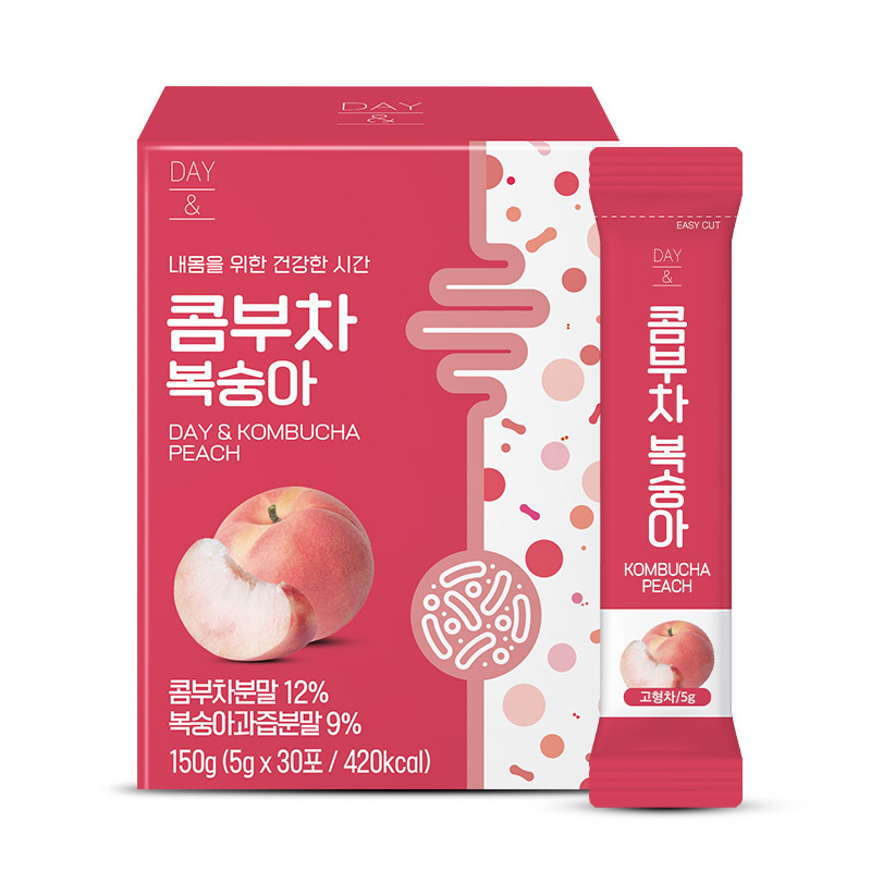 참앤들황토농원 데이앤 콤부차 복숭아맛 5g 복숭아 30개입, 30개입, 1개 - 상품 이미지