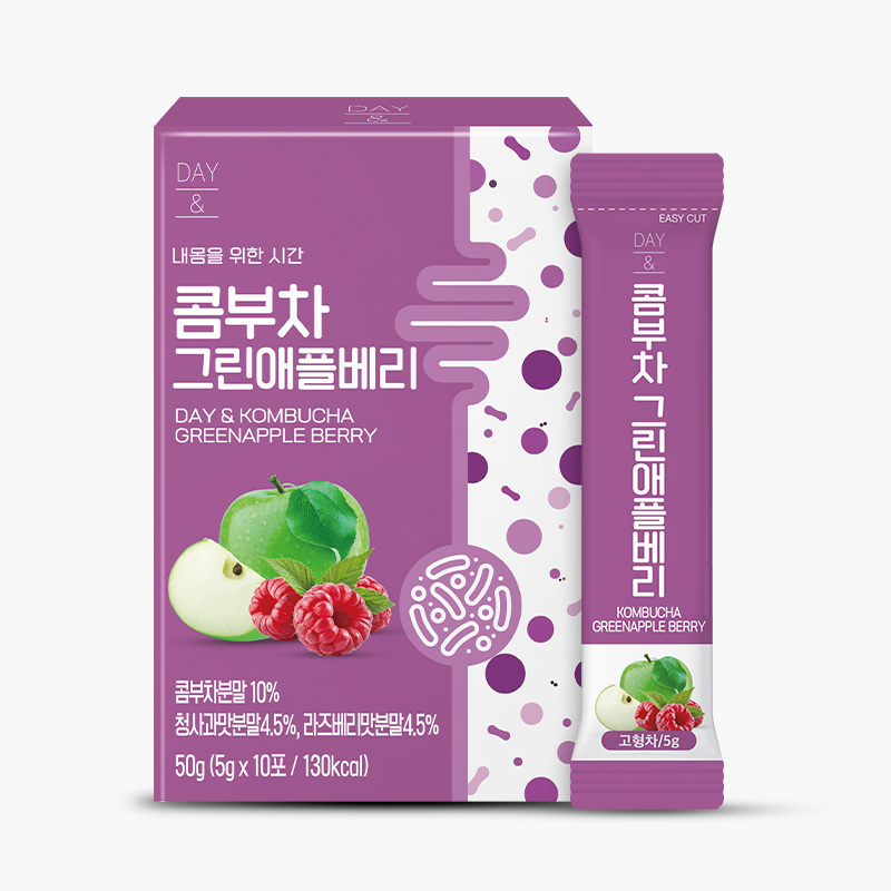 참앤들황토농원 데이앤 콤부차 그린애플베리맛 5g 그린애플베리, 10개입, 1개