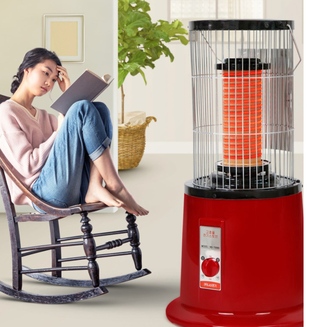 국산 원적외선 전기난로 원형 전기 히터 사무실용 사무실 온열기