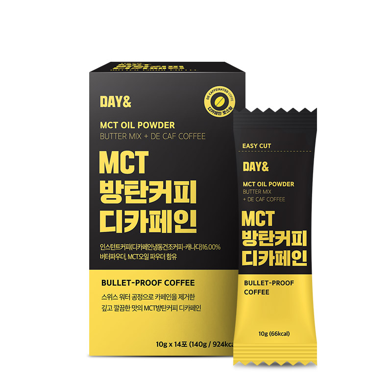 참앤들황토농원 데이앤 MCT오일 방탄커피 디카페인 10g 14포 140ml, 1개 - 메인 이미지