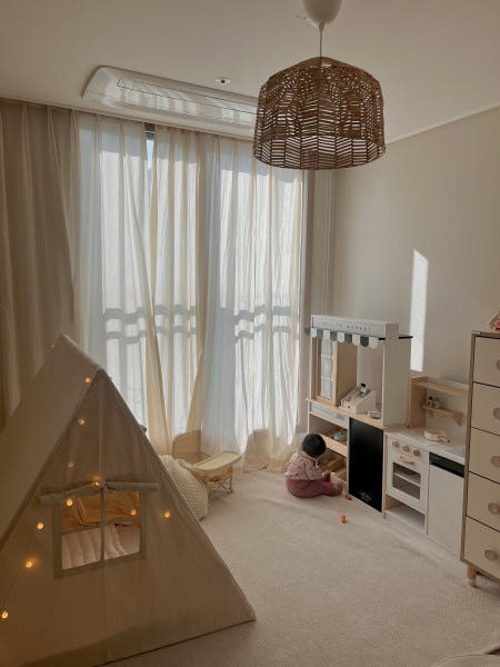 빈티지 광목커튼