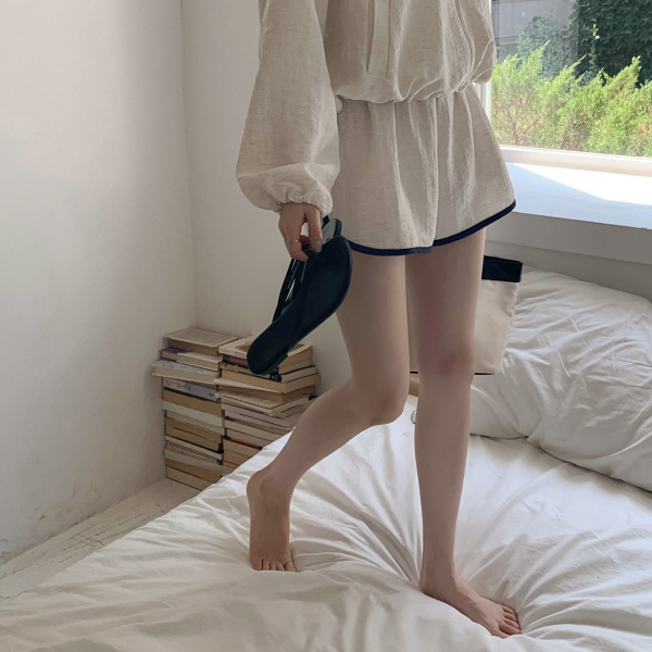 (세트추천장마룩) 메이플 린넨 배색 숏 팬츠 여름 썸머 ps4584