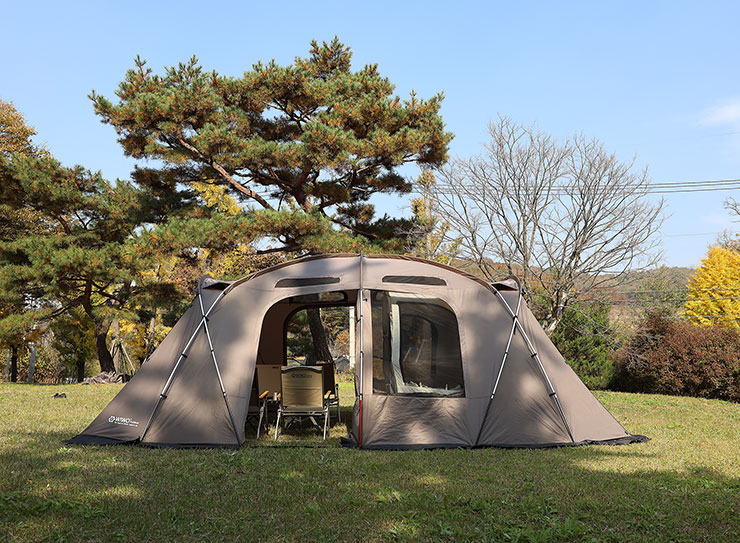 위오 패밀리 투룸텐트 겨울 여름 동계 사계절용 터널형 모기장 쉘터 (T/C이너텐트포함)