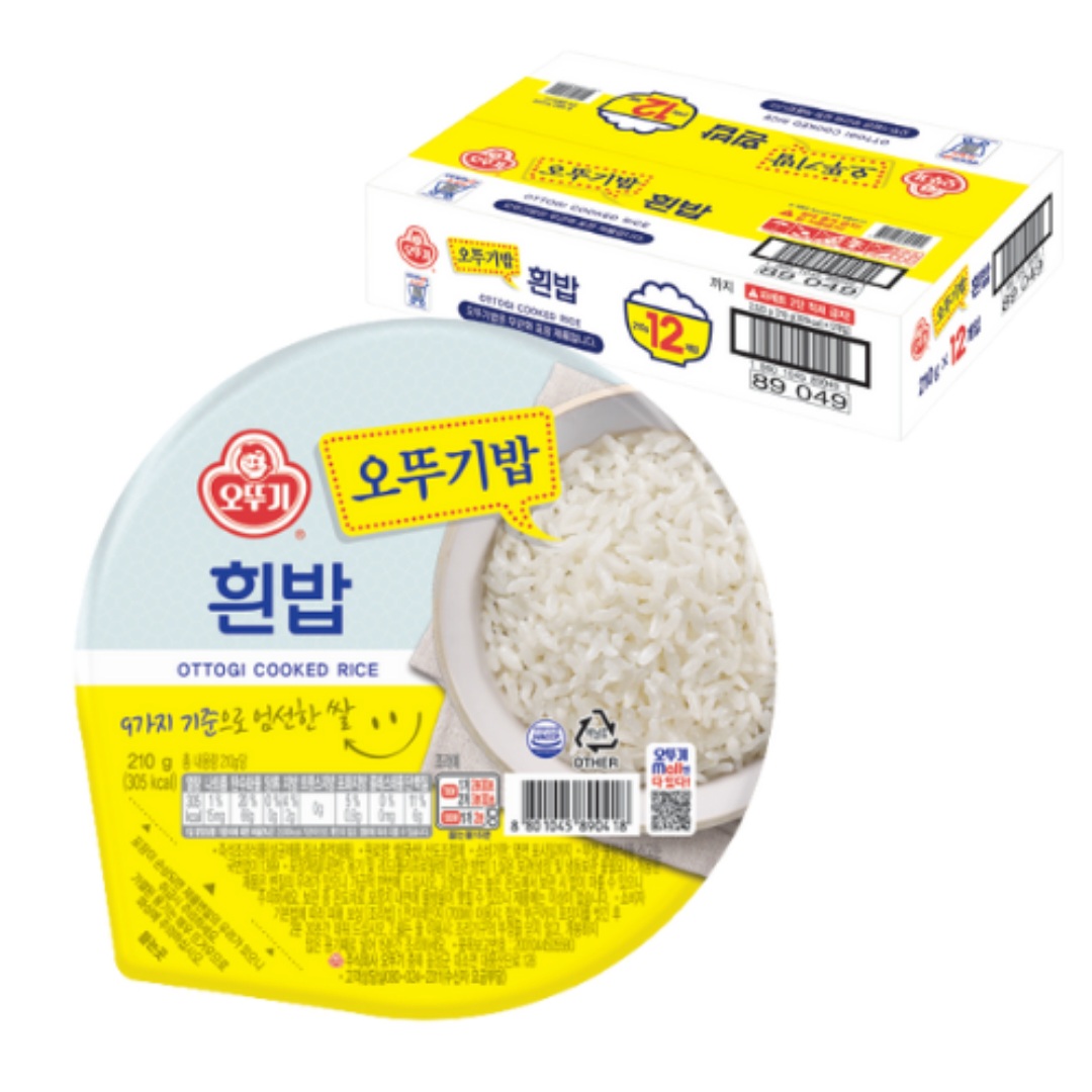 오뚜기 맛있는 오뚜기밥 210g X 12개 한박스 흰밥 즉석밥 도매 - 상품 이미지