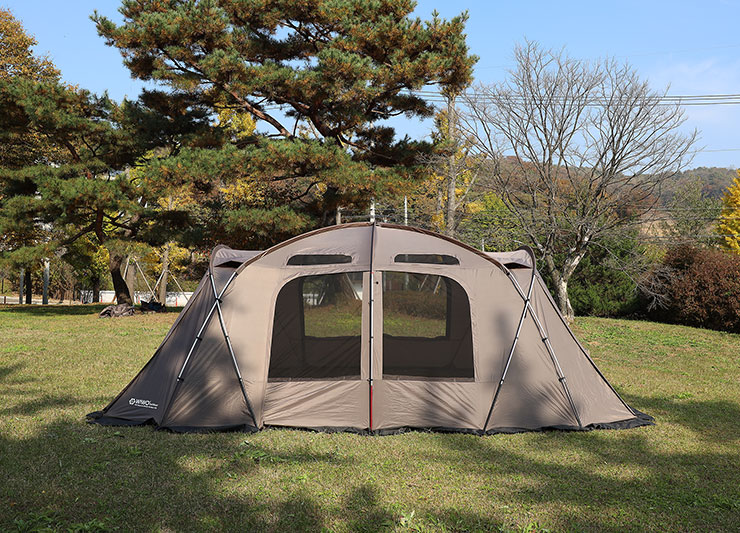 위오 패밀리 투룸텐트 겨울 여름 동계 사계절용 터널형 모기장 쉘터 (T/C이너텐트포함)