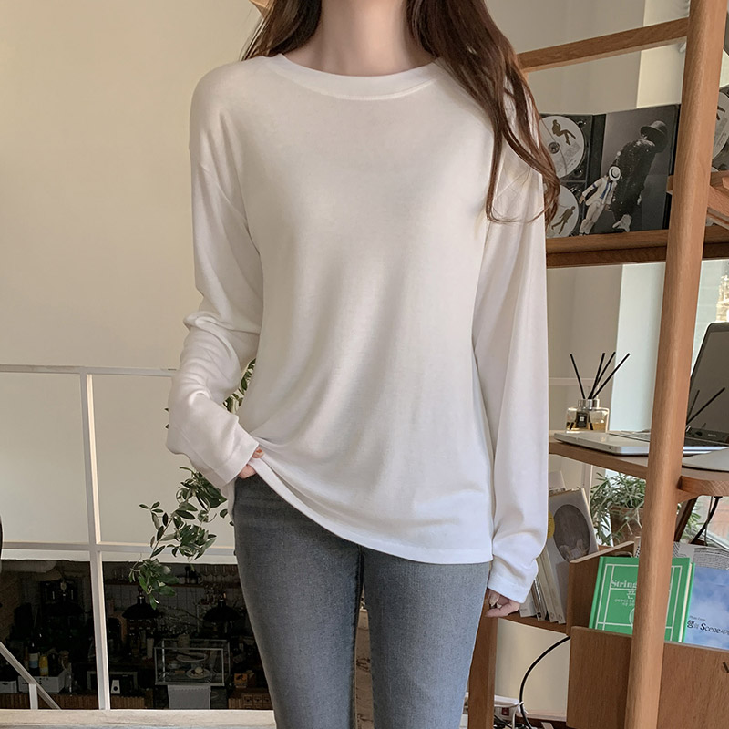 메이닝 찰랑쫀쫀 여리핏 베이직 긴팔 티셔츠 ts2952 - 상세 이미지 3