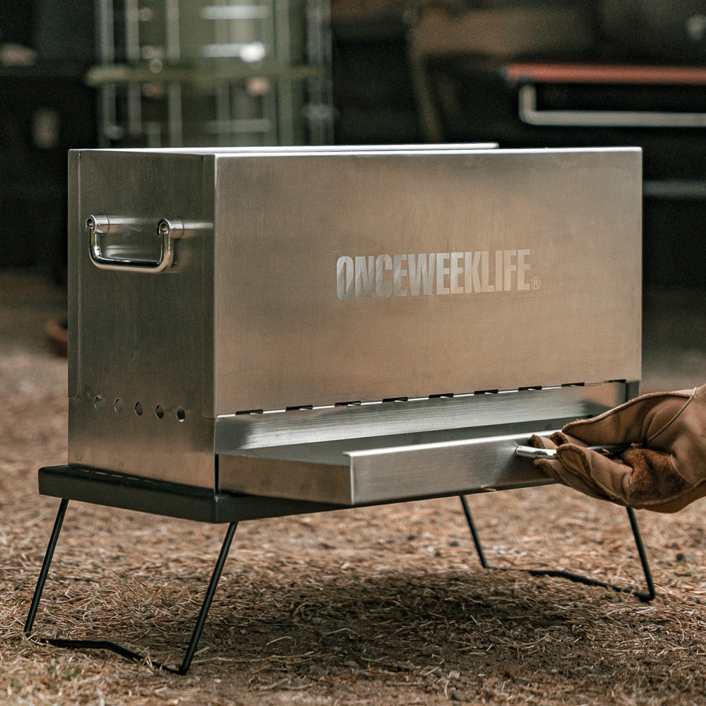 원스위크라이프 대형 이중연소 캠핑 화로대 불멍 난로 바베큐 그릴 우드 스토브