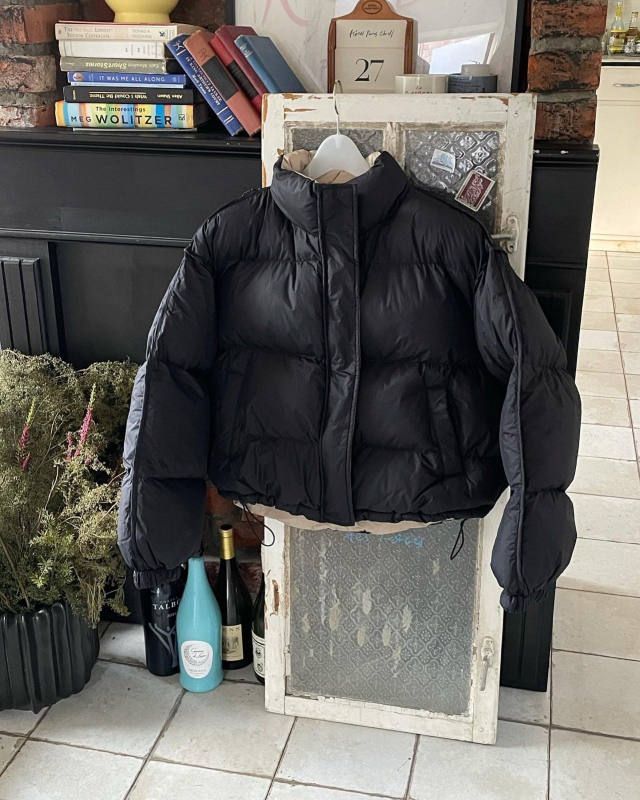 専用JQ270★11.5号→9号 ダウン ※最長発送期日10/14-10/16 リバーシブル超軽量ロングダウン/ブラック×カーキ | Factelier