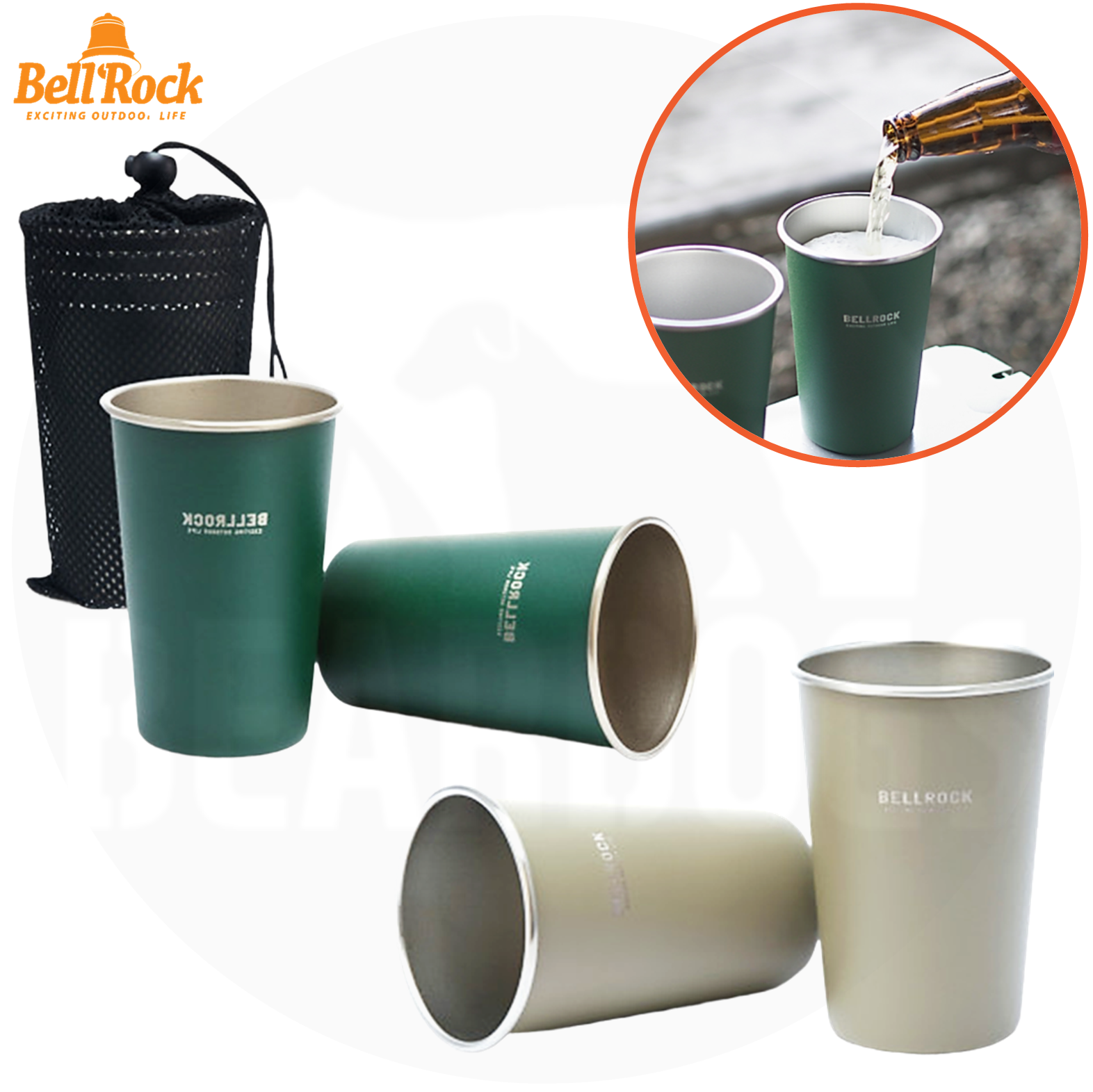 벨락 컵 세트 2p 다용도컵 캠핑 술잔 소주잔 맥주잔 스테인레스