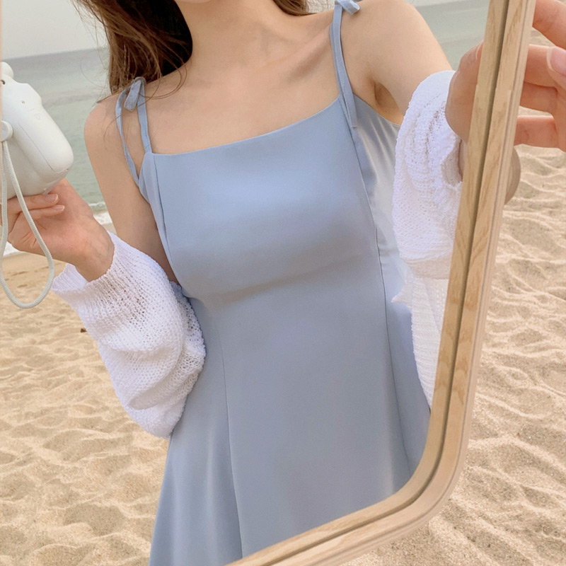 (끈조절) 리보닝 뷔스티에 원피스 op15124 이미지 4