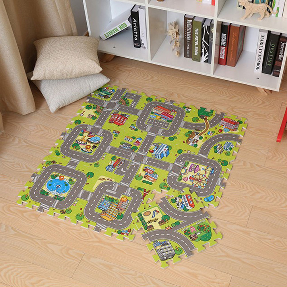 유아 아동 EVA 자동차 도로 퍼즐매트 9P 30X1cm 어린이집 아이방(ddr1046)