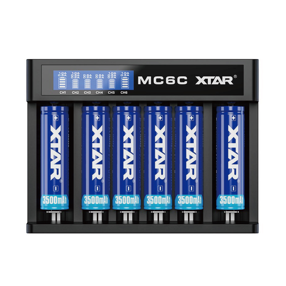 6구 리튬이온 배터리 고속 충전기 18650 14500 전자담배 충전 건전지 밧데리