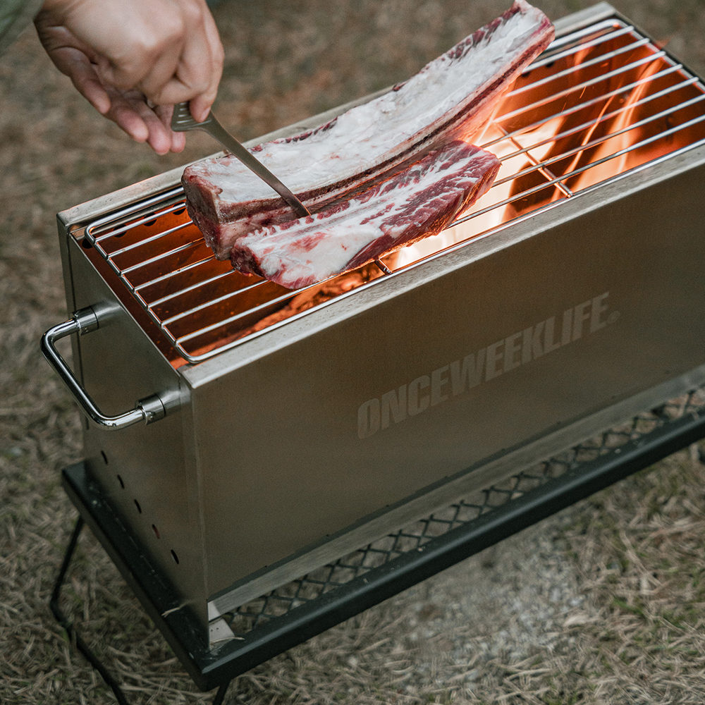 원스위크라이프 대형 이중연소 캠핑 화로대 불멍 난로 바베큐 그릴 우드 스토브