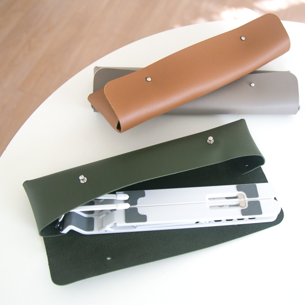 [각인가능]오브리즈 휴대용 독서대+가죽파우치SET 높이조절 접이식 북스탠드 책거치대