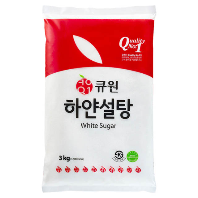큐원 하얀설탕 3kg 백설탕 흰설탕 과일청 메실청 - 상품 이미지