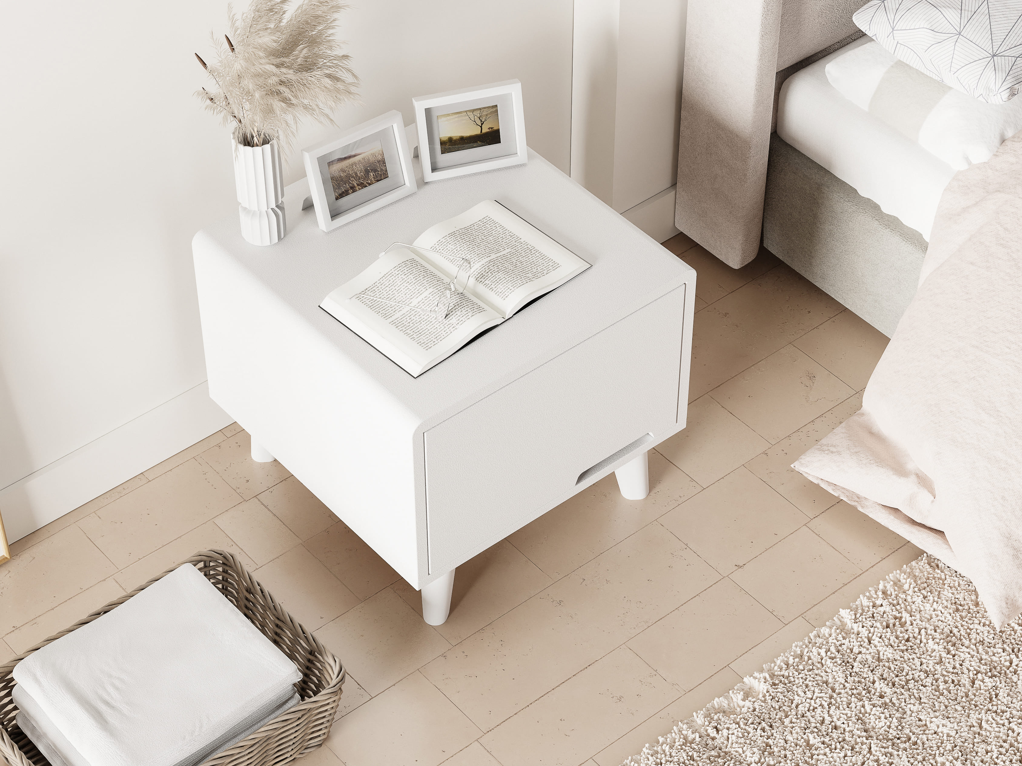 침대 사이드테이블 1단 거실협탁 쇼파 탁자 미니 소파 테이블 화분