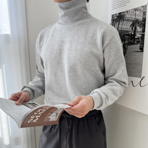 남성면폴라티 남자 기모 겨울 이너 기본 긴팔 목폴라티셔츠 착용 후기 | 사이즈/핏 총정리 - 상품 이미지 3