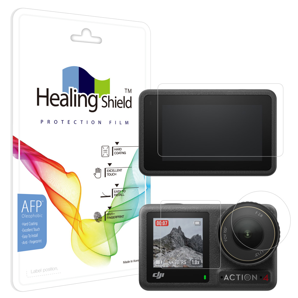 DJI 오즈모 액션4 올레포빅 액정보호필름 2매(3중구성)