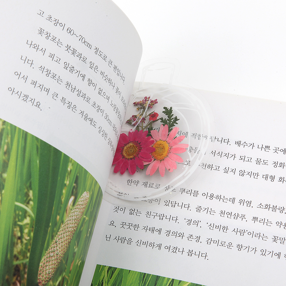 책갈피 만들기 투명 압화 책갈피 꽃 스티커 다꾸 DIY 프레스코21 - 상세 이미지 4
