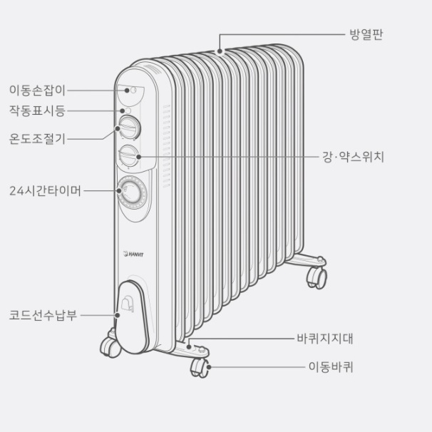 전기 방열기 욕실 방열기 욕실용 화장실 동파 방지 히터 5핀 - 상세 이미지 4