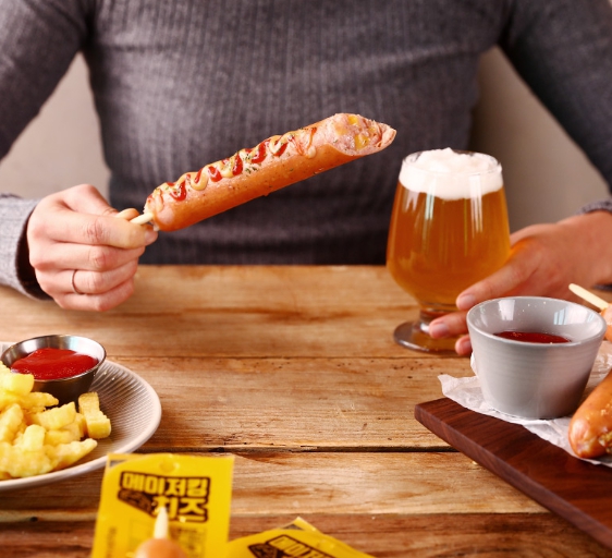 [푸딩팩토리] 싱글메이저킹 치즈소세지 100g x 12개 개별포장 체다치즈 육즙팡팡 캠핑메뉴 아이들간식 - 상세 이미지 5