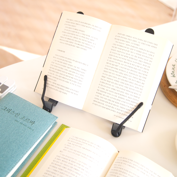 [각인가능]오브리즈 휴대용 독서대+가죽파우치SET 높이조절 접이식 북스탠드 책거치대