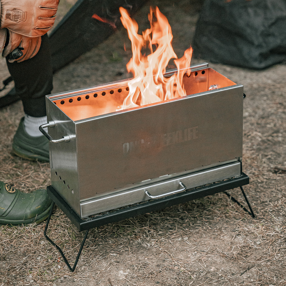 원스위크라이프 대형 이중연소 캠핑 화로대 불멍 난로 바베큐 그릴 우드 스토브