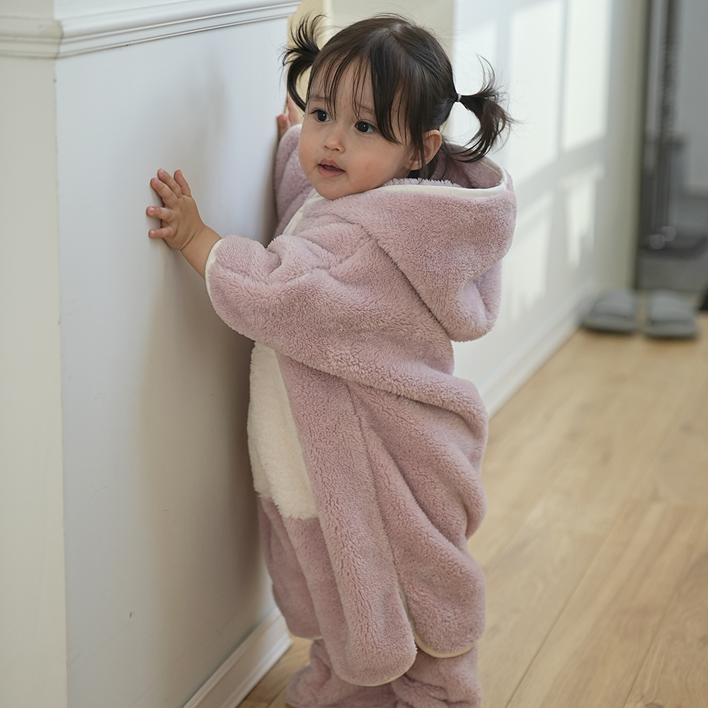 올포홈 포근 후디 입는 담요 극세사 워머 아기 망토 블랭킷 후드 겨울 캠핑 인디핑크 스몰 - 상세 이미지 4