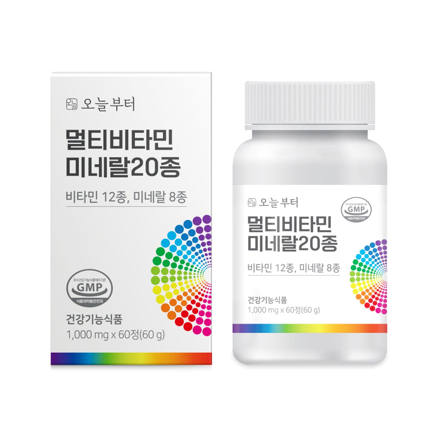 오늘부터 멀티비타민 미네랄20종 종합 비타민 올인원 영양제 60정, 1개 - 상품 이미지
