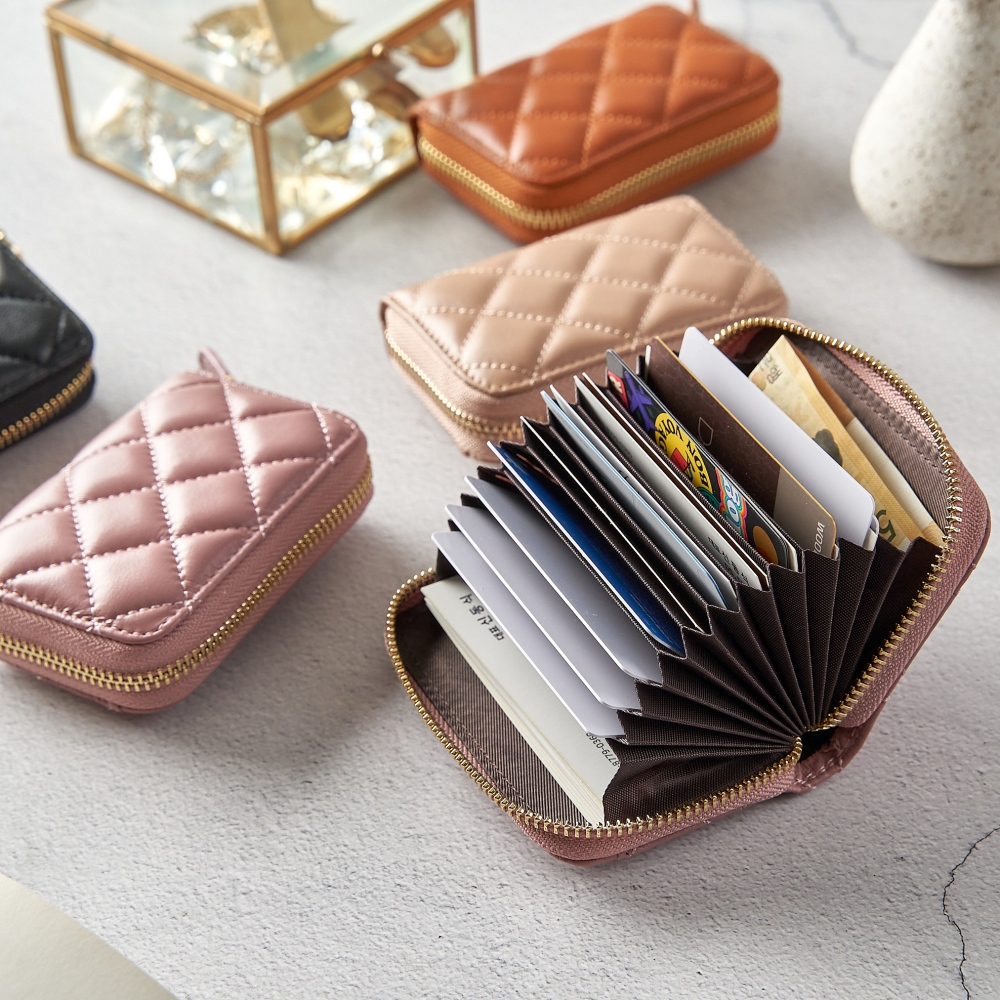 천연양가죽 아코디언 카드지갑 NFC 중복인식방지 특허(BRO-7)