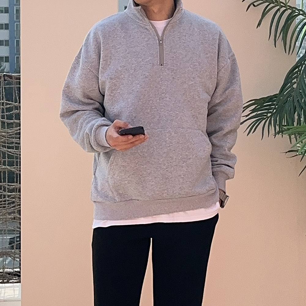 남자 아노락 반집업 맨투맨 남자기모맨투맨