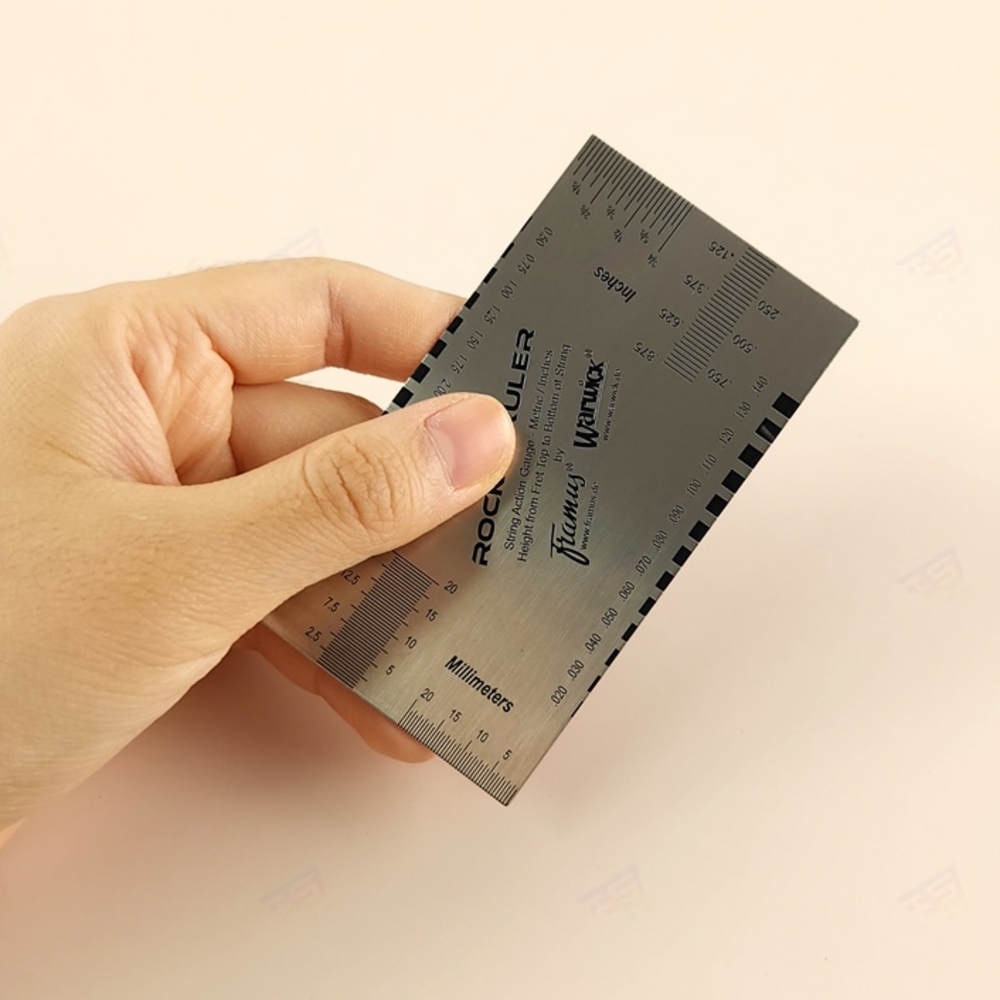 기타 스트링 눈금자 셋업 줄 높이 측정자 어쿠스틱 일렉 베이스 기타줄 상현주 하연주 높이 음 조절 - 상품 이미지