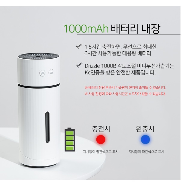 탁상용 가습기 사무실 가습기 탁상 책상 1인 간이 회사용 가습기