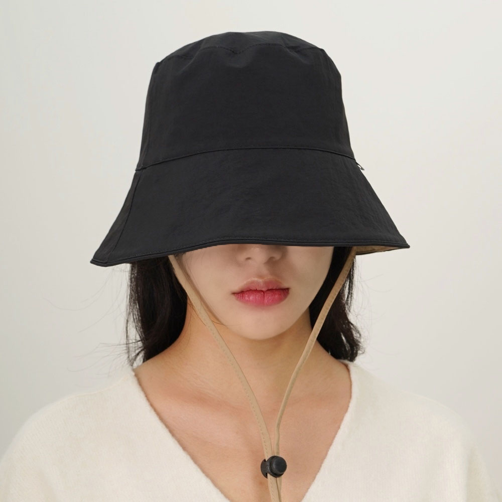 산책모자 챙넓은 여성 휴양지 바캉스 비치 여행 캠핑 시원한 양면 버킷햇 벙거지 모자 이미지 2