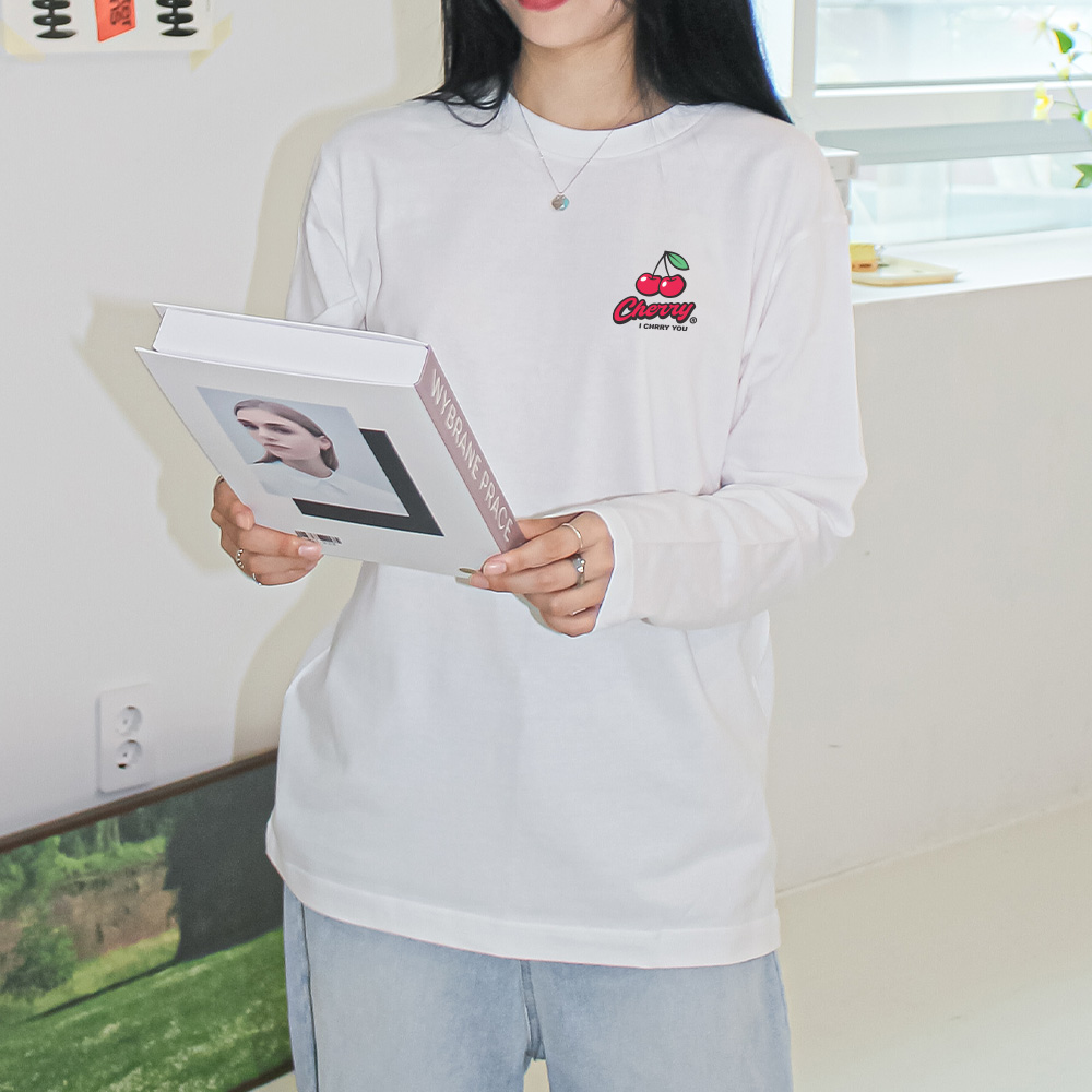여성 긴팔 티셔츠 레이어드 이너 레깅스롱티 간절기 라운드넥 여자흰티 이미지 3