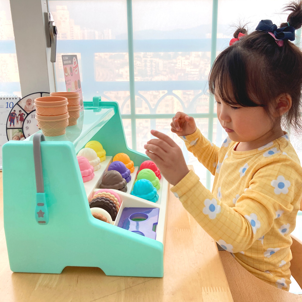 밧핫에듀 아이스크림 샵 플레이 세트 60p 열탕소독 가게 소꿉 역할 놀이 소근육 언어 발달 이미지 7