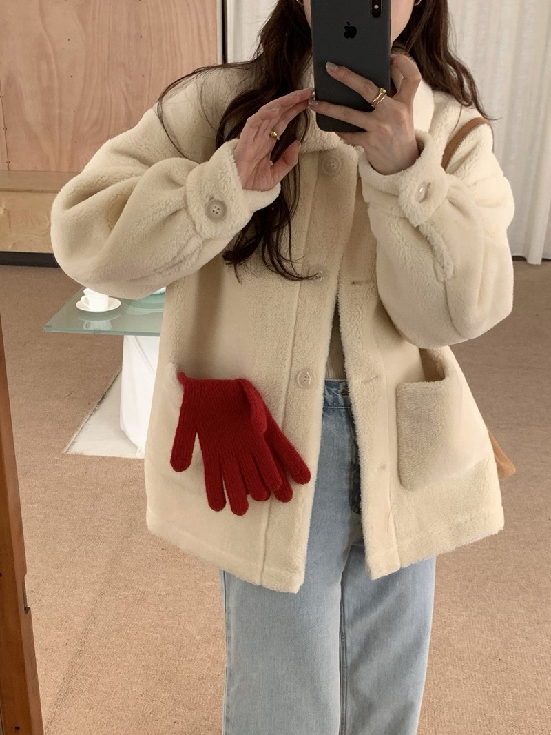 제닝 여성 겨울 뽀글이 카라넥 후리스 자켓 이미지 3