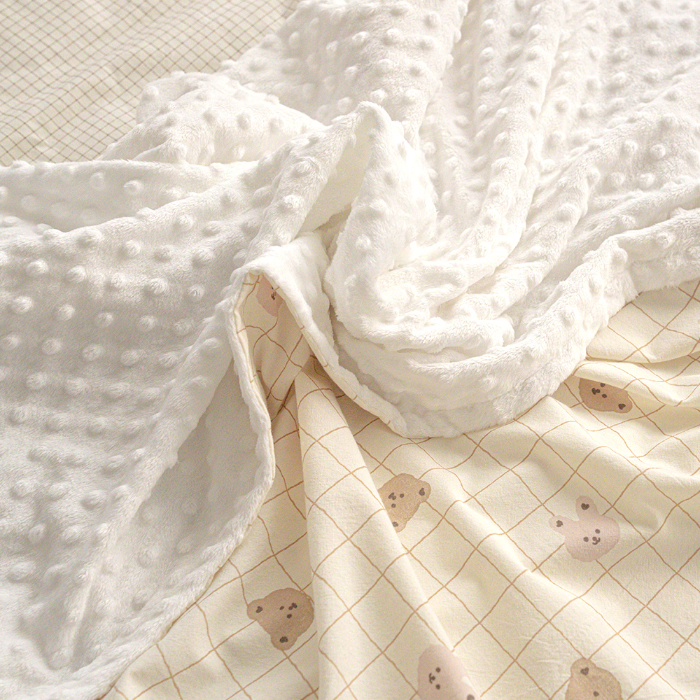 마롤로뜨 아기 블랭킷 순면 극세사 애착이불 유모차 무릎담요 벨보아 초코베어 L 90x130