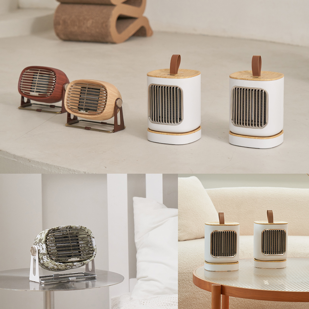 코드26 가정용 캠핑용 사무실 온풍기 미니 팬히터 전기 온풍기 발난로 500W 우드