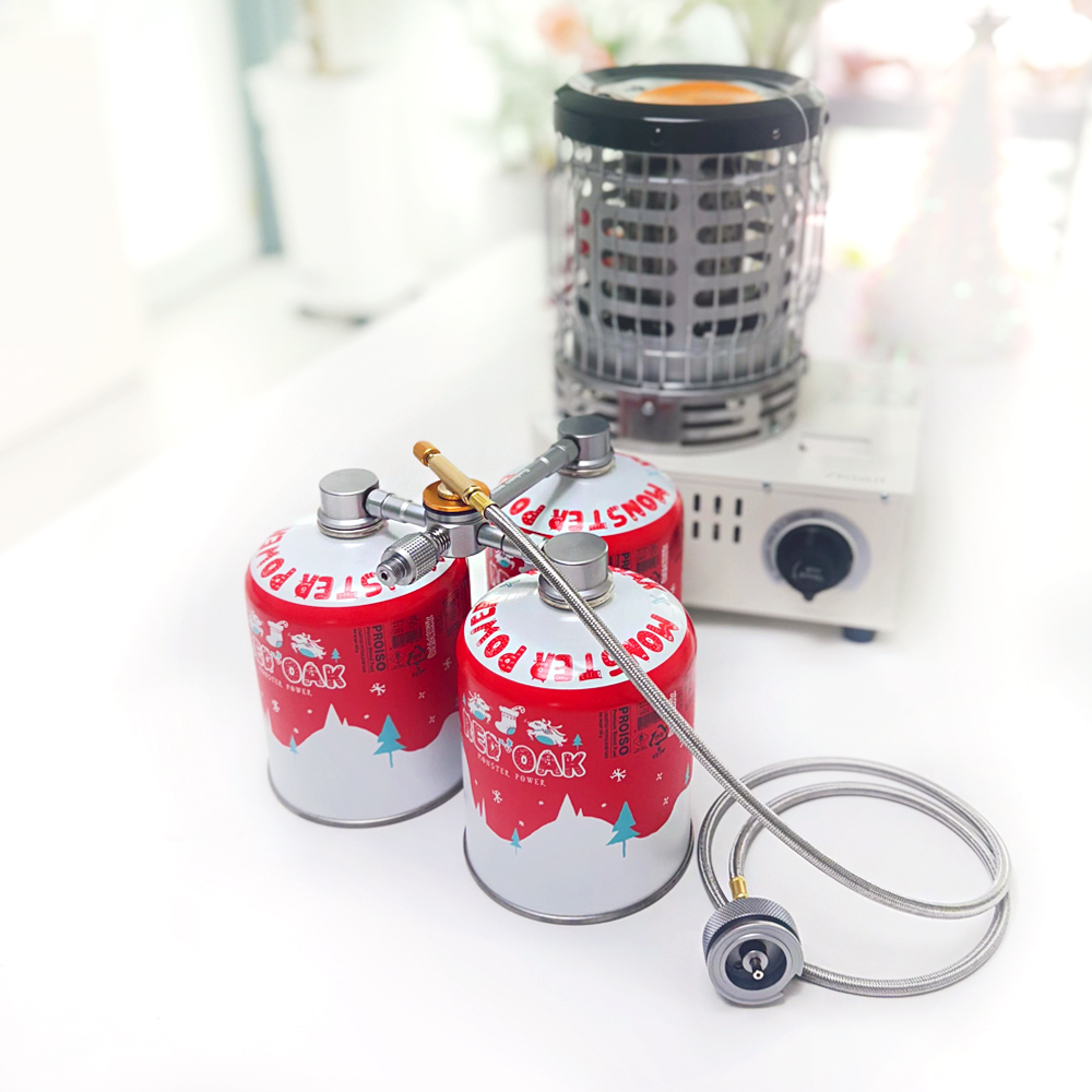 모아이캠핑 이와타니 파세코 신일 히터 난로 이소가스 스테이션 어댑터 회전식 세트