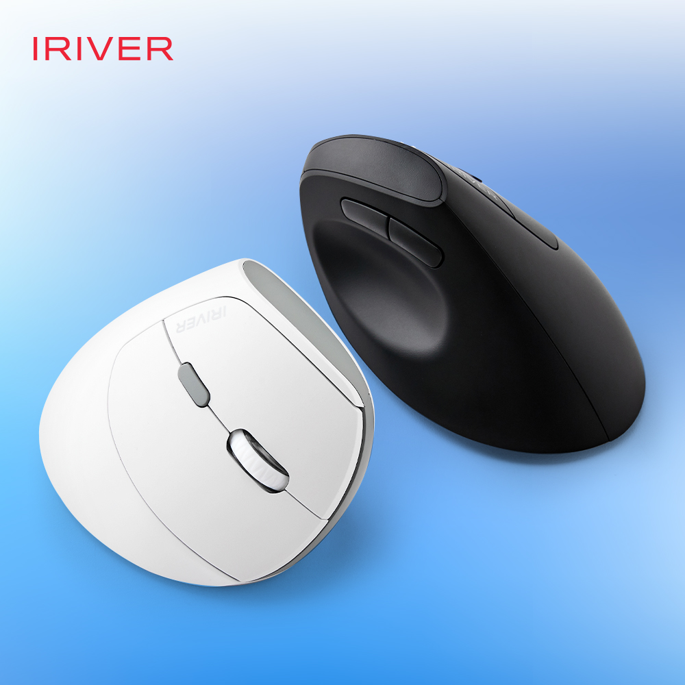 아이리버 손목보호 큰손 남성 무선 버티컬 마우스 EQwear-EV19 블랙