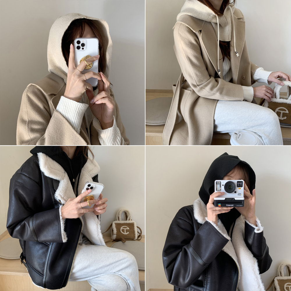 데일리 남자 여자 바라클라바 겨울 후드 넥워머 방한 니트 바라클라바 발라클라바 - 상품 이미지