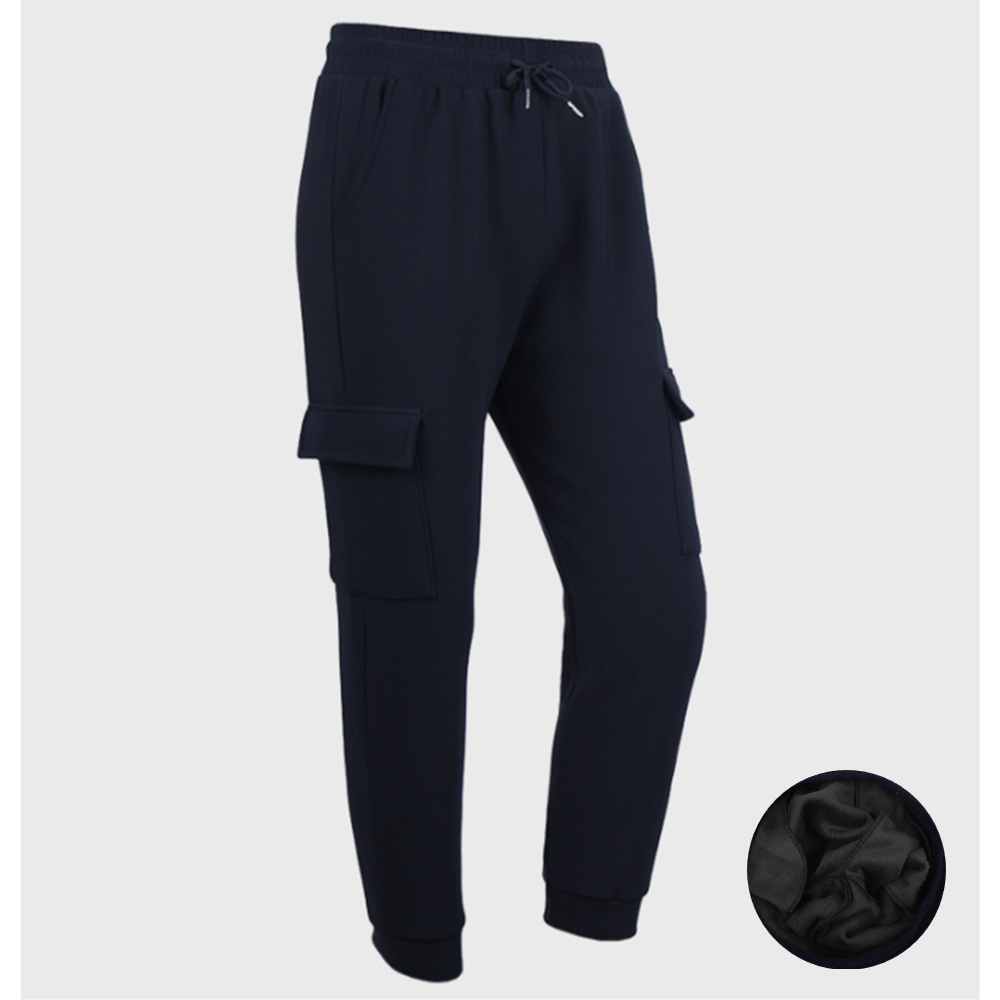 기모일바지 겨울용 작업복 남자 보아털 카고 조거 조그 팬츠 - 상품 이미지