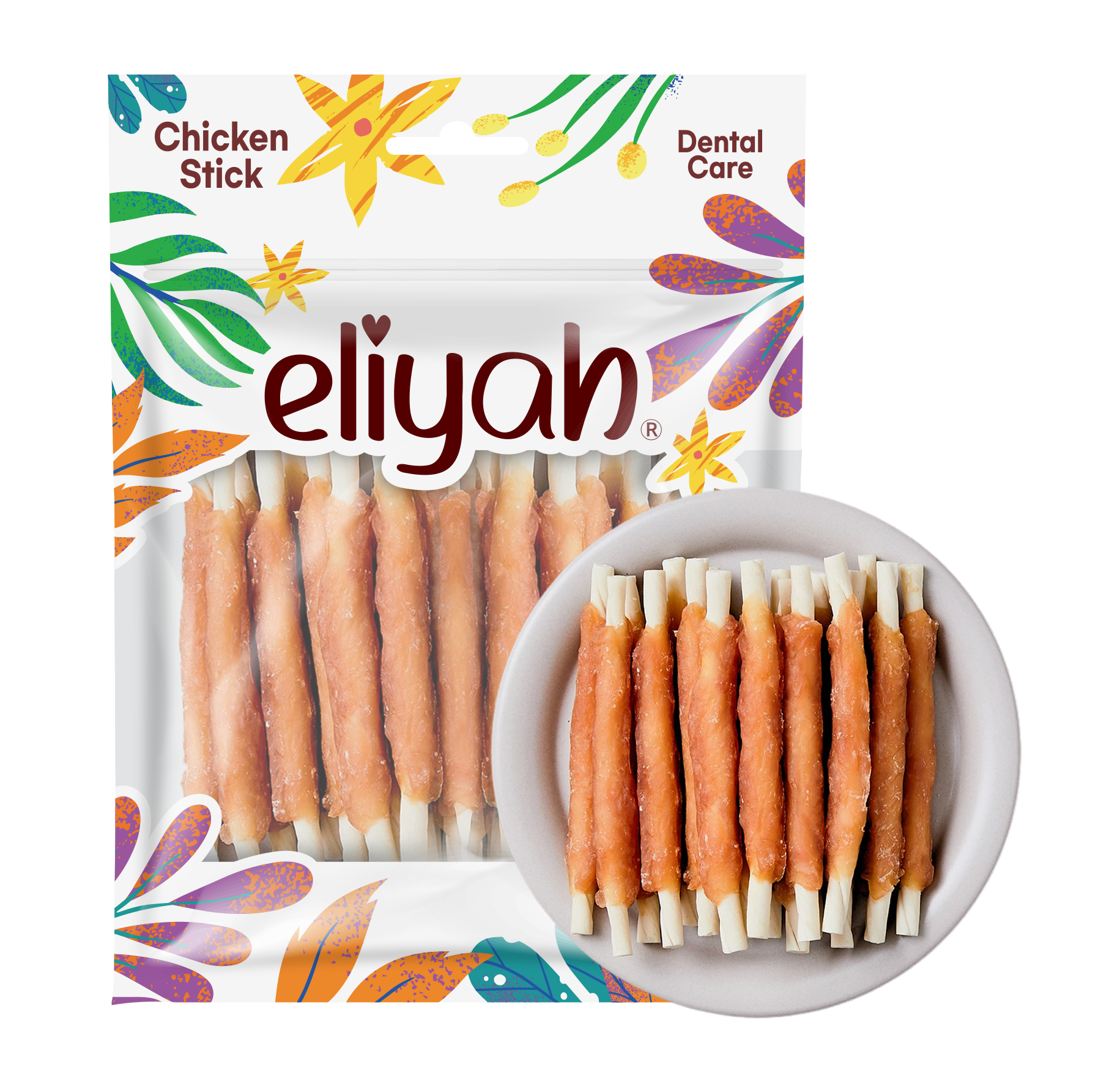 엘리야 치킨 스틱 부드러운 반려견 강아지 치석 냄새 제거 간식 양치 우유 덴탈 껌 개껌
