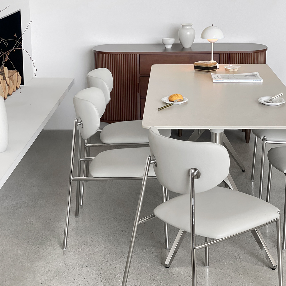 로포텐 루나 양면 세라믹식탁 세트 4인용 식탁 포세린 1600 의자4