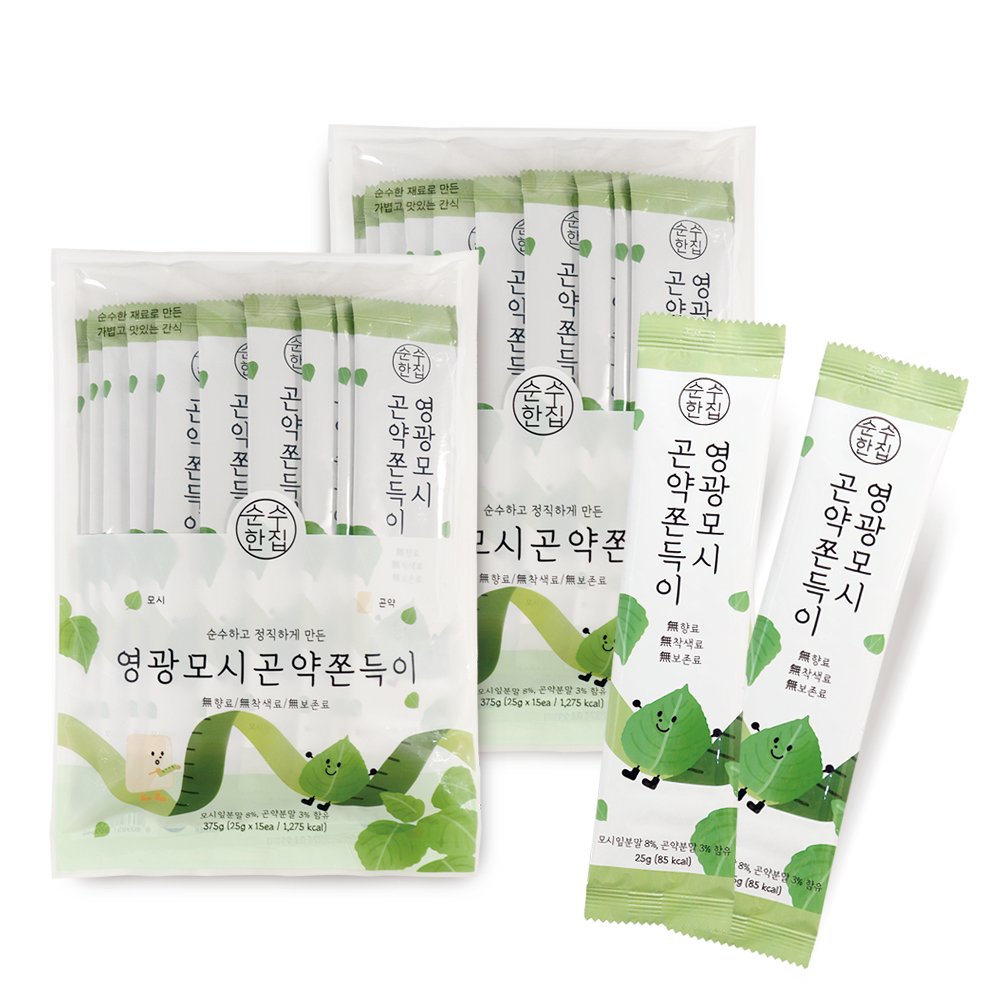영광모시 곤약쫀드기 쫀득이 간식 15개입+15개입 - 상품 이미지