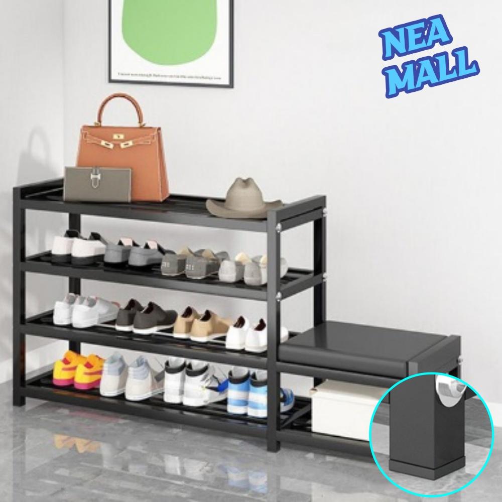 현관 선반 신발장 철제 오픈형 신발장 수납 L형 4단 75cm