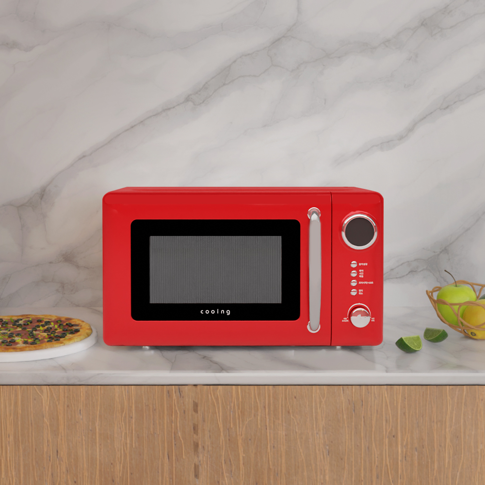 쿠잉 레트로 전자렌지 MC-R20E 레드 전자랜지 미니 소형