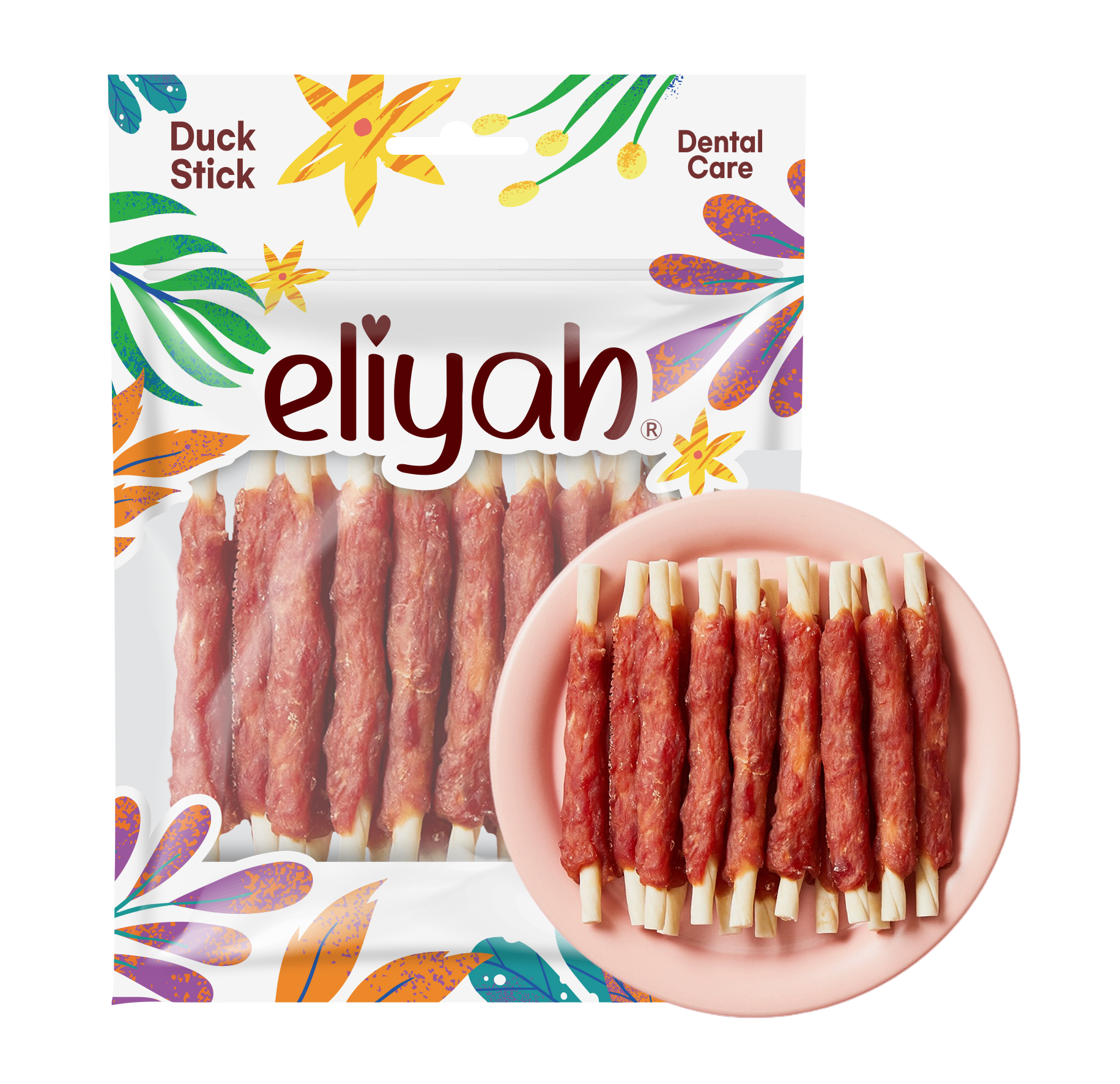 엘리야 오리 스틱 3개월 강아지 치석 냄새 제거 간식 양치 우유 덴탈 껌 개껌
