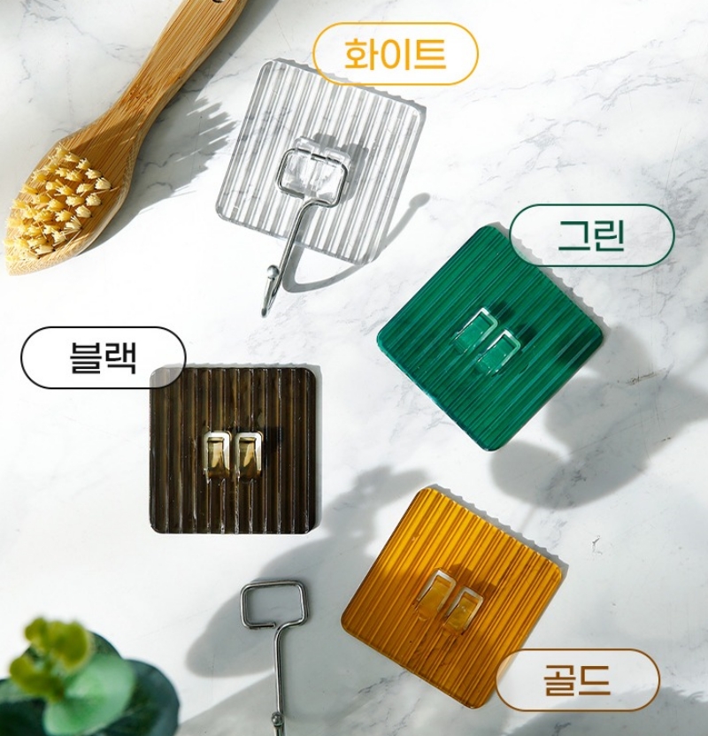 초강력 무타공 접착식 후크걸이 10P 주방 욕실 마스크 다용도 매직후크걸이 이미지 6